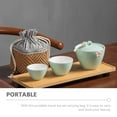 thumbnail image 5 of FUEENIRVA Travel Tea Cup Holder Bag Cotton Linen Drawstring Pouch Portable Storage for Tea Set, 5 of 8