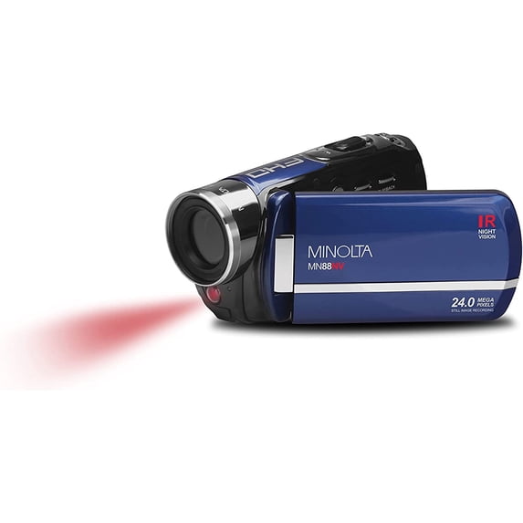 Open Box Minolta MN88NV 1080p Full HD 24MP Night Vision Camcorder with 32GB Memory Card -