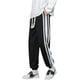 thumbnail image 2 of Pantalones casuales para hombre Pantalones rectos con cordón Cintura elástica Joggers Rayas laterales Pantalones hasta el tobillo, 2 of 5