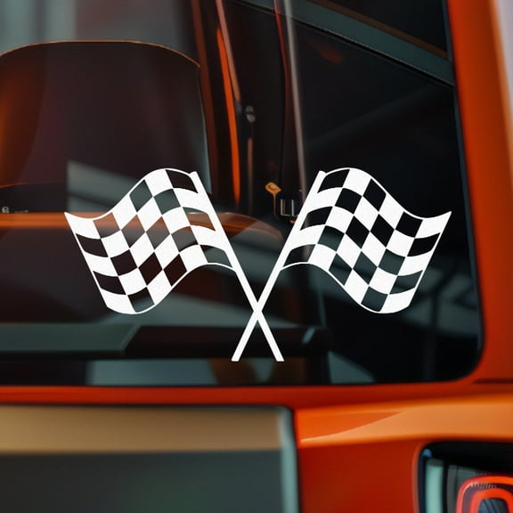 Wave Racing Flags Vinyl Decal Sticker Bumper Window Laptop 10x5" White