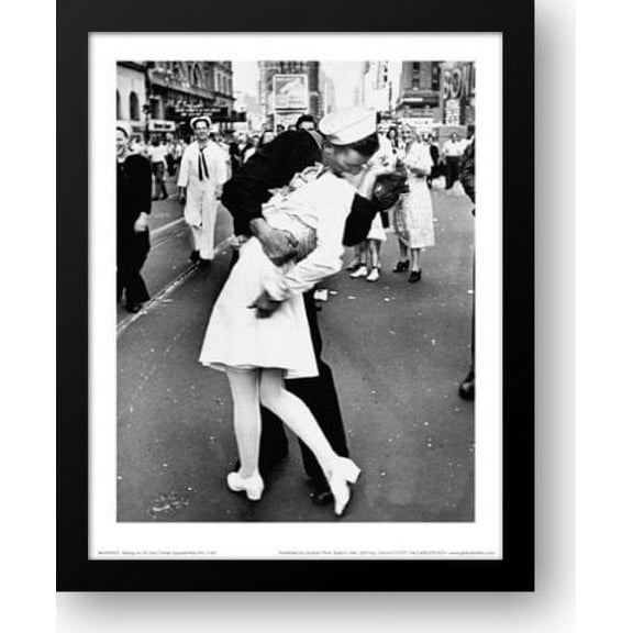 FrameToWall - Kissing on VJ Day - Times Square - August 14th, 1945 15x18 Framed Art Print