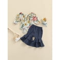 thumbnail image 2 of xiaxaixu Baby Girl Outfits, Floral Print Ruffle  Romper and Flare Pants, 2 of 9