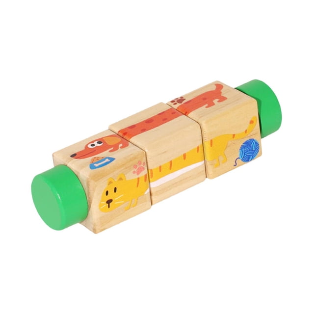 Rivenza 3D Wooden Rotating Puzzle Brain Teaser Interactive Learning Toy Cute Educational Style D
