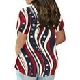 thumbnail image 3 of XADYUY 4th Of July Tunic Tops for Women Plus Size Stars Stripes Print Patriotic Tunic Tops Fashion Crewneck Short Sleeve Shirt Summer Independent Day Tunics,4XL Red, 3 of 5