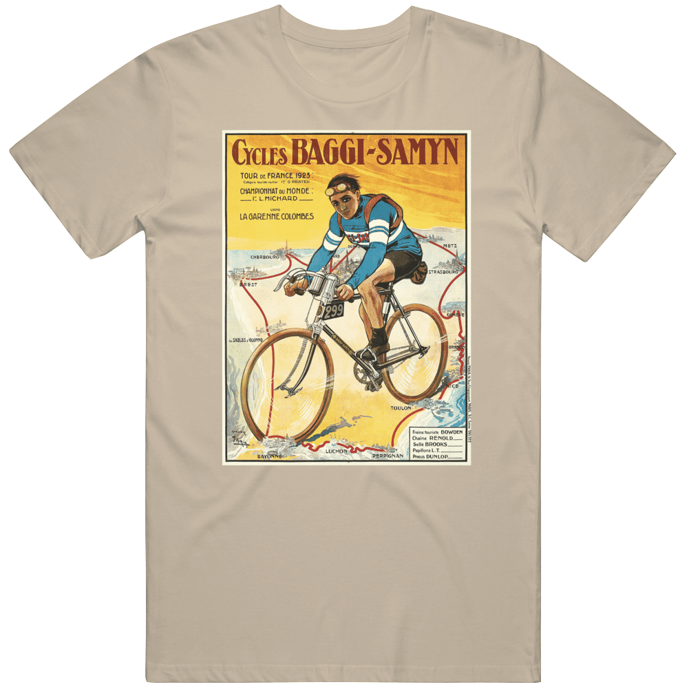 Cycles Baggi Samyn Tour De France 1923 French Cycling Team Vintage Retro T  Shirt 