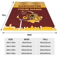 thumbnail image 3 of Custom Washington Blanket Personalized Throw Blankets Name and Number for Men Women Boy Football Style Decor Gifts, 3 of 6
