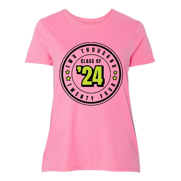 INKtastic Class of 2024 in Black Circle with Stars Women's Plus Size