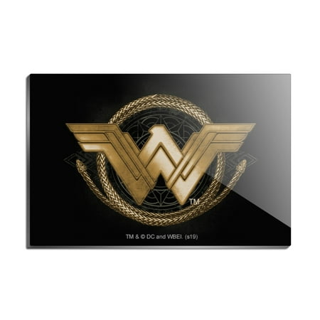 

Wonder Woman Movie Golden Lasso Logo Rectangle Acrylic Fridge Refrigerator Magnet