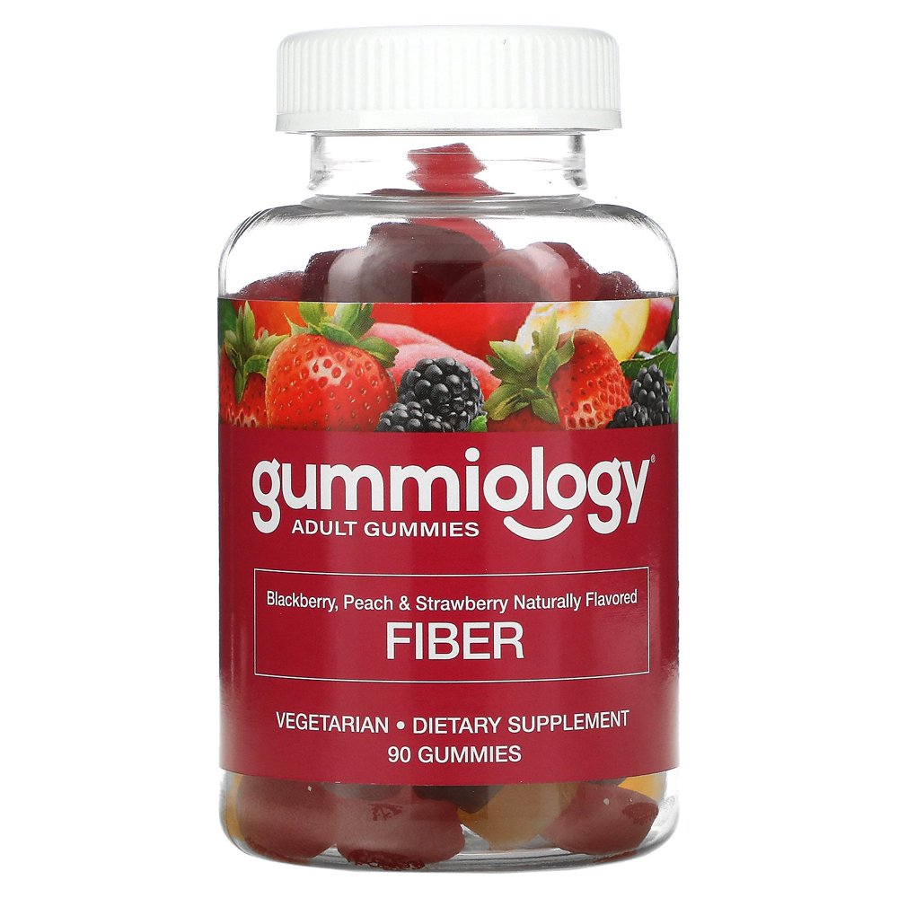 Gummiology Adult Soluble Fiber Gummies, Natural Peach, Strawberry