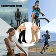 thumbnail image 3 of 2 Pairs Zipper Copper Compression Socks for Women & Men Circulation 15-20 mmhg - Better Blood Flow, Swelling, Best Support for Medical, Running, Nursing, 3 of 7