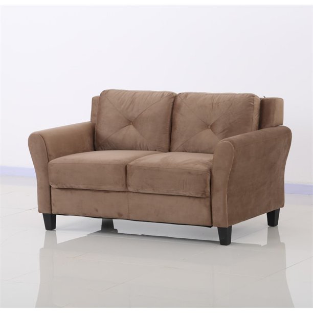 LifeStyle Solutions Norwalk Loveseat in Brown Microfiber Upholstery
