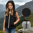 thumbnail image 2 of AHTJRT Hooded Vest for Boys Girls Sleeveless Zip-Up Lightweight Breathable Vests Summer Outdoor Sun Protection Tops with Pockets Black 15-16 Years, 2 of 10