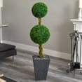 thumbnail image 5 of Nearly Natural 5 ft. Double Ball Boxwood Topiary Artificial Tree in Slate Planter UV Resistant (Indoor/Outdoor)r), 5 of 6