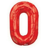 Giant Red Number 0 Balloon 34"