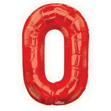 Giant Red Number 0 Balloon 34"