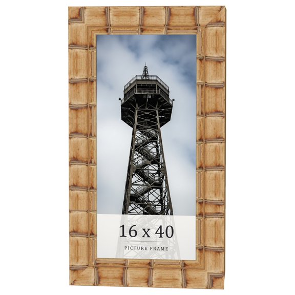 16x40 Frame Beige Real Wood Picture Frame Width 3 inches | Interior Frame Depth 0.5 inches |