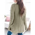 thumbnail image 4 of Women's Open Front Cardigan Sweaters Button Down Cable Knit Chunky Outwear Coats Solid Color Warm Plain Sweater, 4 of 10