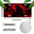 thumbnail image 2 of 1 Pcs 2D Flat License Plate Covers & Frames, Grim Reaper among Red Roses For Decorative Front, Waterproof For Decoration Aluminum License Plate Covers & Frames Cover For Men Women, 12" X 6", 2 of 7