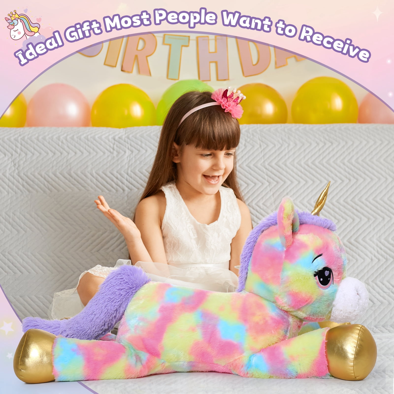 MaoGoLan 43'' Giant Unicorn Stuffed Animal Cute Colorful Unicorn Plush Toy