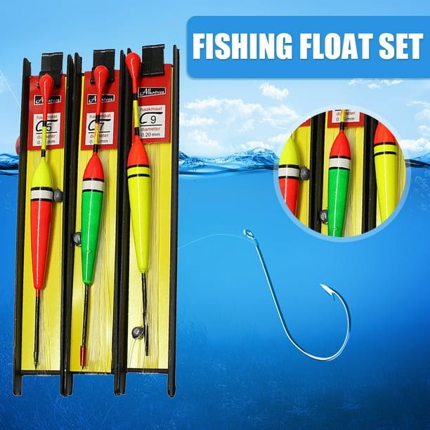 HonHaione 3pcs Fishing Bobber Line Kits Fishhook Buoy Fishing Float  (Straight Type) 