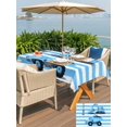 thumbnail image 5 of Outdoor Tablecloth with Umbrella Hole for Patio/Picnic/Party/Camping, Blue Truck Waterproof Table Cloth Rectangle Table Cover Washable, Cartoon Striped Farmhouse Modern Art (54"x 80"), 5 of 8