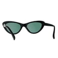 thumbnail image 4 of Womens Color Mirror Lens Goth Narrow Cat Eye Plastic Sunglasses Black Pink, 4 of 4
