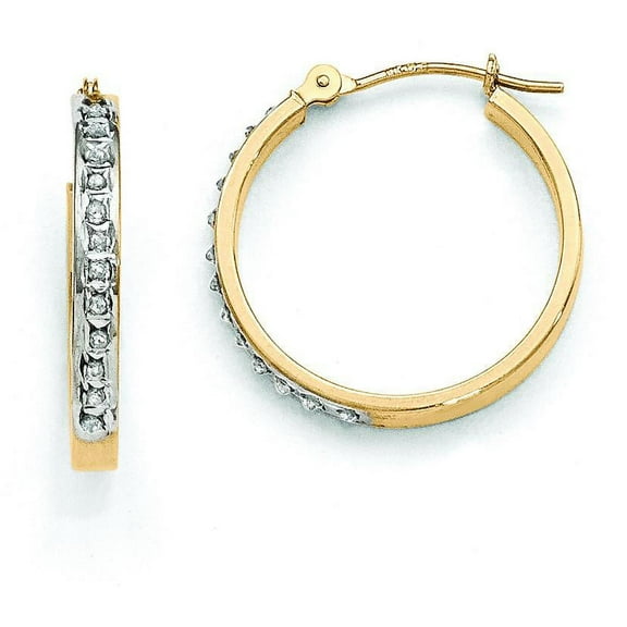 14K Gold IJ Diamond Hoop Earrings