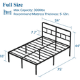 thumbnail image 2 of Maenizi 18 inch Full Size Bed Frame with Headboard No Box Spring Needed,,Easy Assembly, Noise Free, Black, 2 of 6
