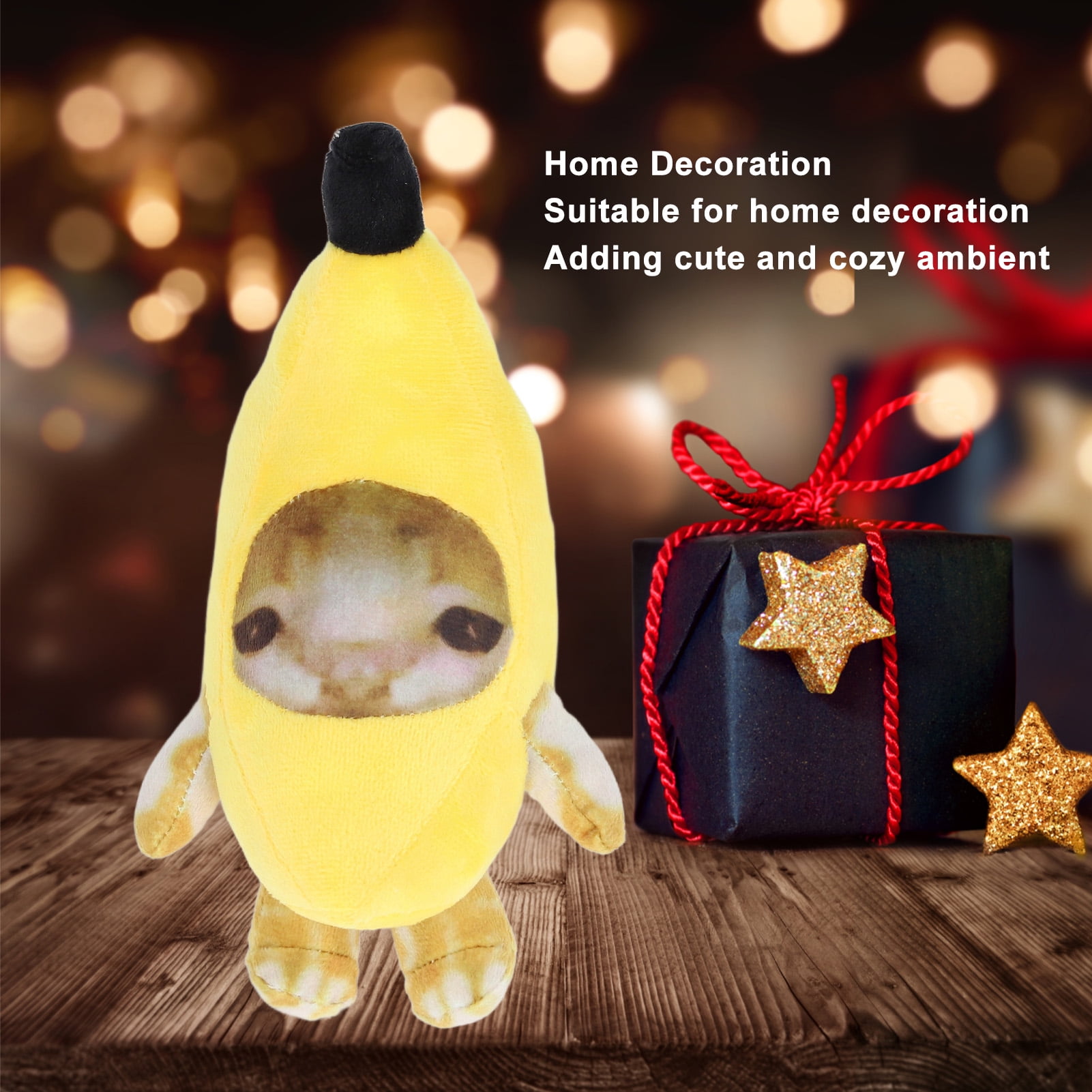 Jouet En Peluche Chat Banane De 20cm – Anti-Stress Et Décoratif – Doux Et Moelleux Pour Tous Les Âges