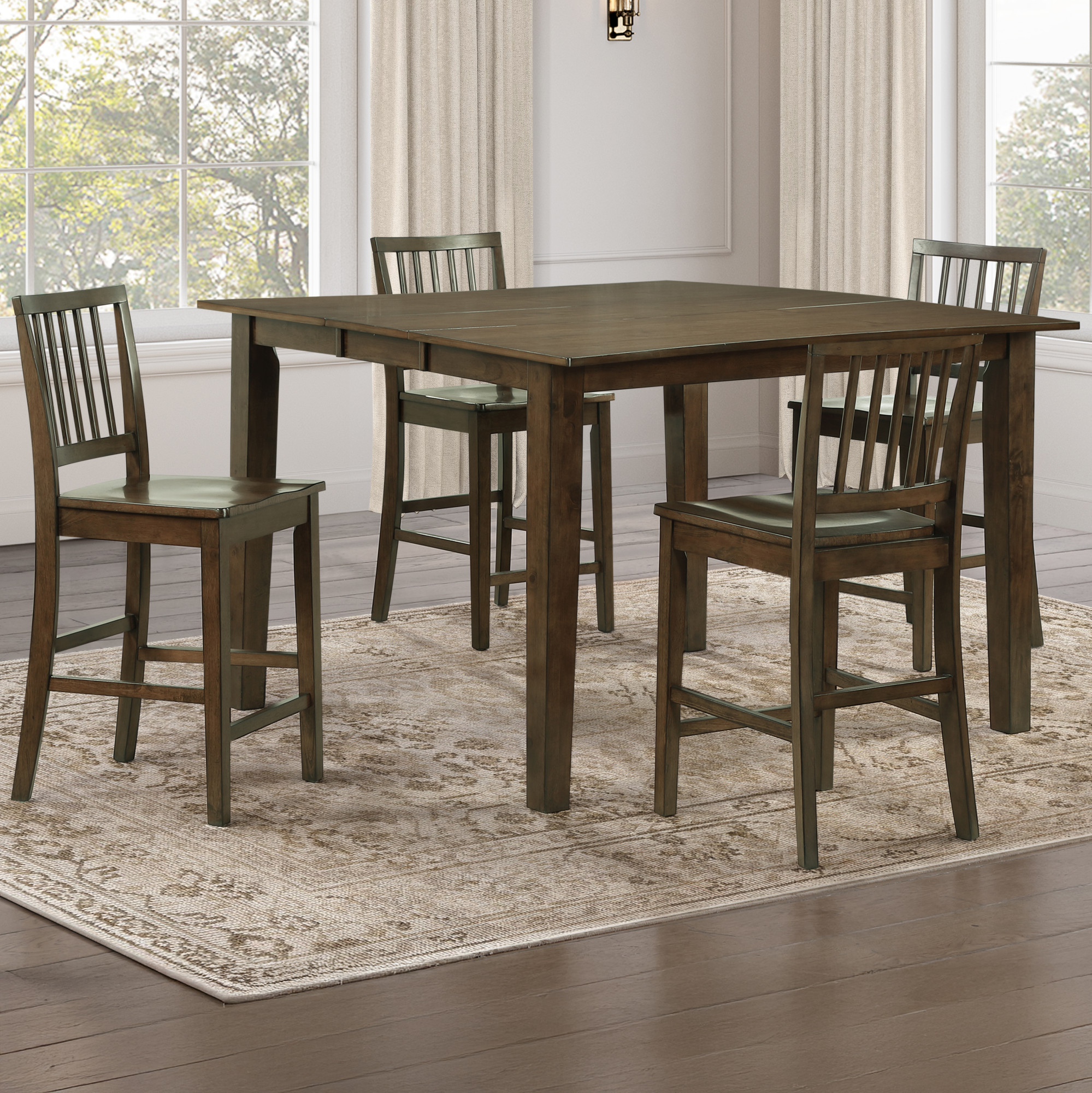 Steve Silver Joplin Rectangle Expandable Walnut Counter Table