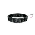 thumbnail image 5 of Bling Jewelry Mens Men's Masculine  Infinity Greek Key Link Bracelet Black Stainless Steel 8.5 Inch 12MM Width, 5 of 5