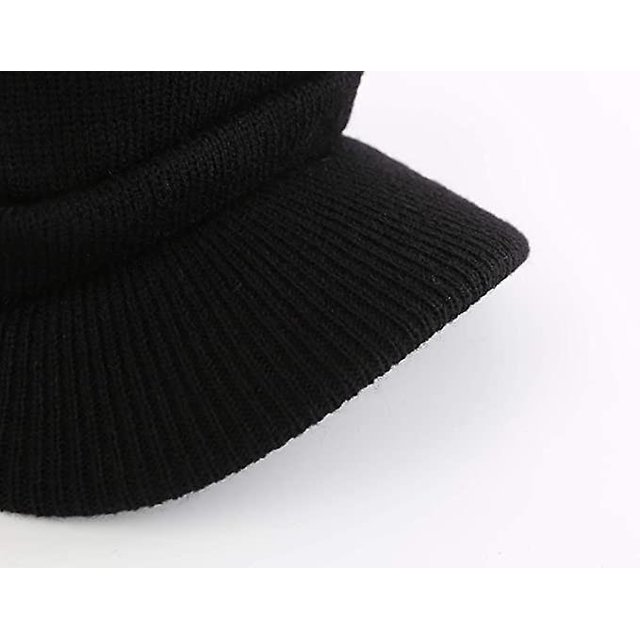 Tal - Gorro de invierno para hombre con ala cálida de doble punto con pu?os XianweiShao 8390612634536