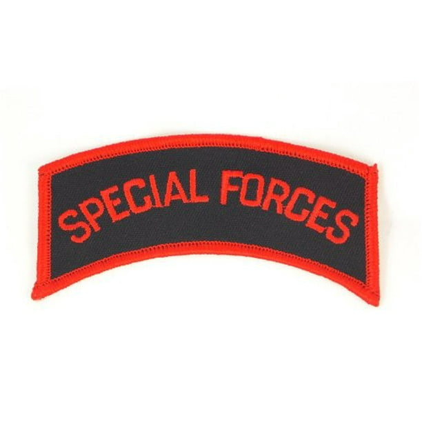 Special Forces Army Tab Red Embroidered Military Patch Iron or Sew