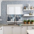 thumbnail image 5 of Blue Grey Half Window Curtains 24 Inches Long, Abstract Art Oil Painting Modern Geometric Window Treatment Curtain Drapes, Short Curtains Tiers for Kitchen Over Sink, 27.5"x24", 2 Panels, 5 of 7