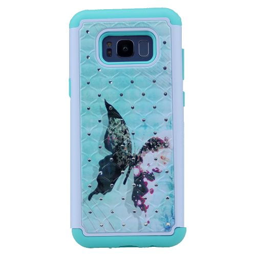 TopSave Étui de Protection Bling Diamond Defender 2 en 1 TPU PC Antichoc Armure Pailletée pour Samsung S8 Plus,03
