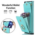 thumbnail image 3 of Dteck Case for Samsung Galaxy S22 Ultra,Magnetic Credit Card Holder Wallet Leather Cover Shockproof Ring Kickstand Case with Wrist Strap,Mint, 3 of 9