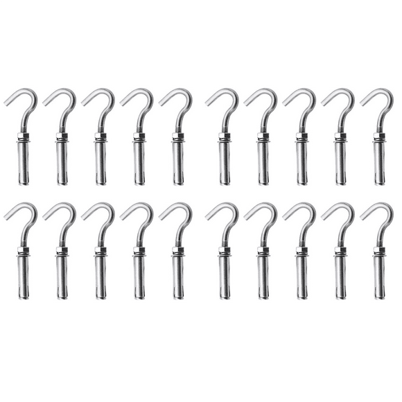 20PCS Concrete Wall Hook, 304 Stainless Steel Expansion Hook Concrete Hook Open Cup Hook Expansion Bolts for Wall (M6)