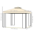 thumbnail image 3 of Outsunny Gazebo de Terrasse 3 m x 3 m, Toile de Jardin, Beige, 3 of 10