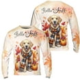 thumbnail image 3 of Hello Fall Golden Retriever Scarf Welcome Autumn with Leaves Pumpkins All Over Print 3D Sweatshirt Unisex Merch Goldens Dog Lover Gifts Idea - 00011, 3 of 6
