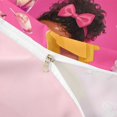 thumbnail image 4 of Castle Fairy Cute Black Girl Twin Duvet Cover,Boba Tea Print Twin Bedding,Pink Yellow,Grey Reversible,1 Duvet Cover and 1 Pillowcase, 4 of 6