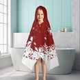 thumbnail image 6 of Red Christmas Snowflake Pattern Hooded Bath Towel，50"x30" for Ages 3 To 12 Kids, Quick Dry Lightweight Soft Microfiber Hood Beach Towel Cover Up for Kids, 6 of 7