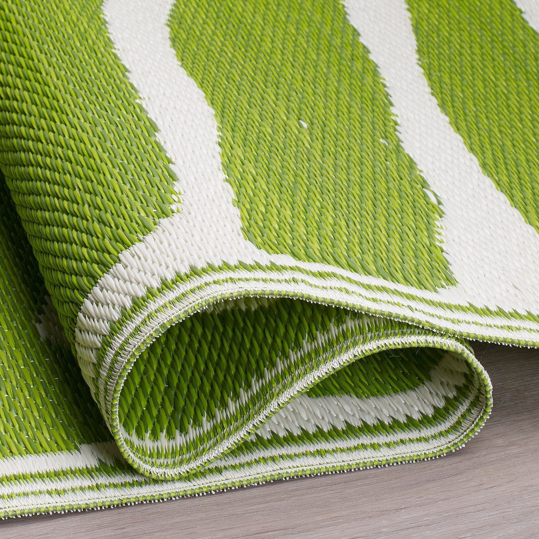 Fab Habitat Outdoor Rug - Waterproof, Fade Resistant, Crease-Free - Premium Recycled Plastic - Tropical Leaf Botanical - Patio Porch Balcony Deck - Hilo - Green - 8 x 10 ft