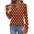 thumbnail image 2 of Plebaso Women's V Neck Tunic Tops Casual Long Sleeve Flowy Tshirts Print Loose Dressy Blouses for Women, 2 of 5