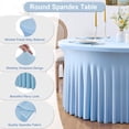 thumbnail image 2 of Paquete de 2 manteles redondos de licra azul bebé para mesas de 72 pulgadas, manteles elásticos ajustables de 6 pies para fiesta de boda, 2 of 5