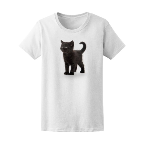 Cute Black Kitten Standing Tee Women's -Image by Shutterstock
