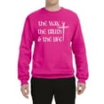 thumbnail image 2 of Wild Bobby The Way, The Truth & The Life Inspirational/Christian Unisex Crewneck Graphic Sweatshirt, Fuschia, Medium, 2 of 5