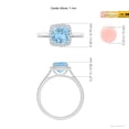 thumbnail image 4 of ANGARA Natural Classic Cushion 1.4 ct Aquamarine Halo Engagement Ring in 14K White Gold for Women (Size-7mm) | March Birthstone, Anniversary, Jewelry Gift for Women | Natural Aquamarine Ring, 4 of 9