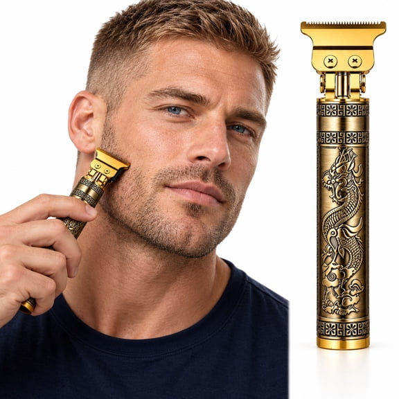 ANITA HOME Hair Clippers for Men, Cordless USB Rechargeable Zero-Gap T-Blade Beard Trimmer Kit, 4 Guide Combs, Dragon Pattern