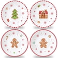 thumbnail image 1 of Juego de Platos para Cena de Navidad de Melamina con Diseño de Hombre de Jengibre 25 cm, 1 of 7
