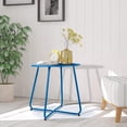 thumbnail image 2 of Hemoton Outdoor&Indoor Steel Patio Side Table, Weather Resistant Outdoor 18-inch Small Round End Table for Patio, Yard, Balcony, Garden,Poolside, Living Room, Bedroom, Peacock Blue, 2 of 9